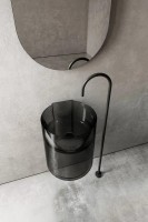 Раковина напольная Abber Kristall AT2704Onyx 42 глянцевая черная, круглая