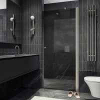 Душевая дверь в нишу Maybahglass MGD-812-5 90 см, профиль хром матовый, стекло графит