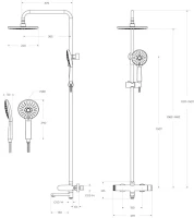 Душевая стойка Cezares Stylus STYLUS-CVD-IN со смесителем и изливом, сатин