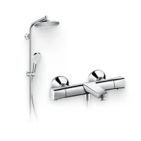 Душевой комплект Термостат Hansgrohe Ecostat universal 13123000 для ванны с душем + Стойка Crometta S 240 1jet Showerpipe Rеno 27270000 EcoSmart