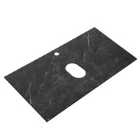 Тумба под раковину со столешницей Cezares Slider 80 подвесная, 1 ящик, bianco opaco, столешница marmo nero opaco