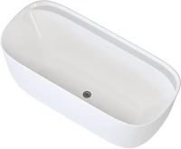 Акриловая ванна Aquanet Fine 260045 170x80 см, отдельностоящая, белая, овальная, на ножках, со сливом-переливом