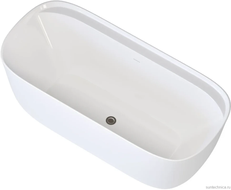 Акриловая ванна Aquanet Fine 260045 170x80 см, отдельностоящая, белая, овальная, на ножках, со сливом-переливом