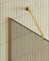 Душевая перегородка Maybahglass MGD-679-3у 109 см, профиль золото, стекло бронза матовое