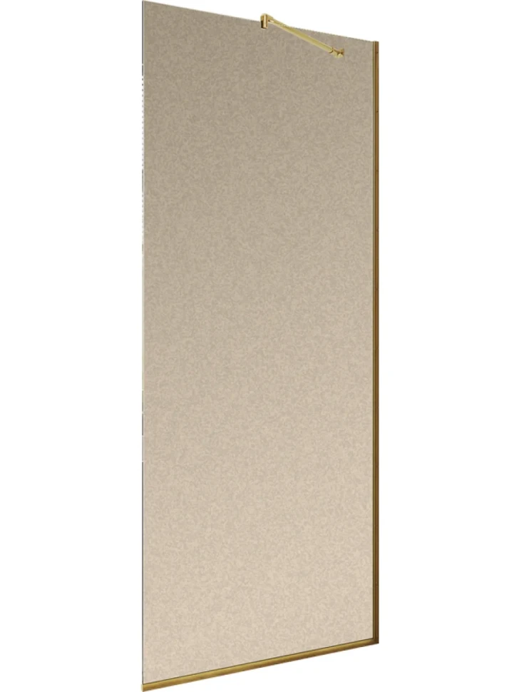 Душевая перегородка Maybahglass MGD-679-3у 109 см, профиль золото, стекло бронза матовое