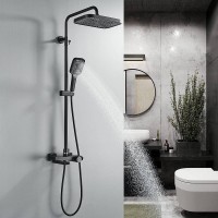 Душевая стойка Rose R1896H с термостатом, черная