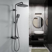 Душевая стойка Rose R1896H с термостатом, черная