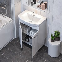 Мебель для ванной комнаты 1MarKa Вита 65Н с 2 дверцами, белый глянец