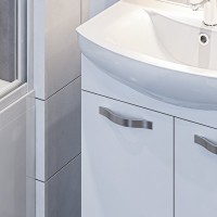 Мебель для ванной комнаты 1MarKa Вита 65Н с 2 дверцами, белый глянец