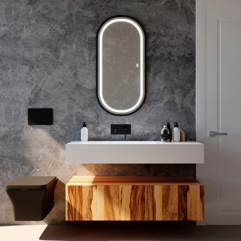 Зеркало Mixline Виола -лофт 50 с подсветкой, пластиковая рама