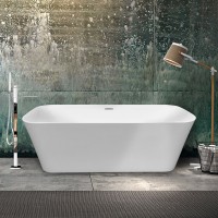 Акриловая ванна Vincea VBT-401-1700MW 170x80 см, отдельностоящая, белая матовая, с каркасом, со сливом-переливом