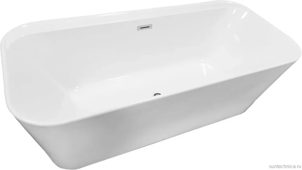 Акриловая ванна Vincea VBT-401-1700MW 170x80 см, отдельностоящая, белая матовая, с каркасом, со сливом-переливом
