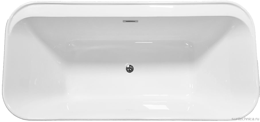 Акриловая ванна Vincea VBT-401-1700MW 170x80 см, отдельностоящая, белая матовая, с каркасом, со сливом-переливом