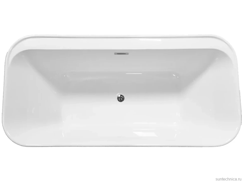 Акриловая ванна Vincea VBT-401-1700MW 170x80 см, отдельностоящая, белая матовая, с каркасом, со сливом-переливом