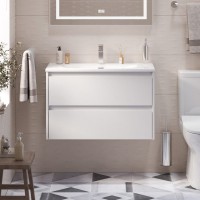 Мебель для ванной комнаты BelBagno Kraft 39 80 bianco opaco, раковина BB-8099-3-80