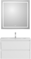 Мебель для ванной комнаты BelBagno Kraft 39 80 bianco opaco, раковина BB-8099-3-80