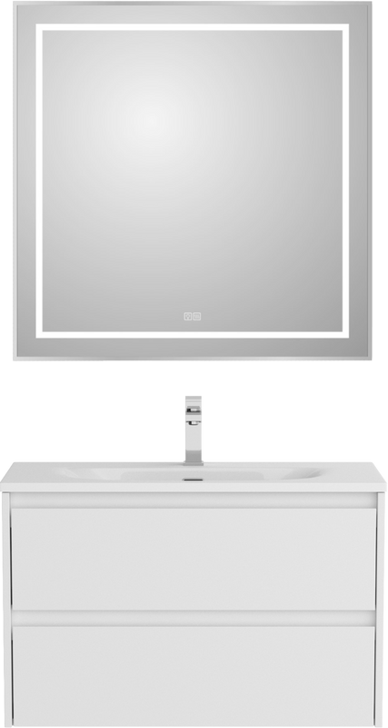 Мебель для ванной комнаты BelBagno Kraft 39 80 bianco opaco, раковина BB-8099-3-80