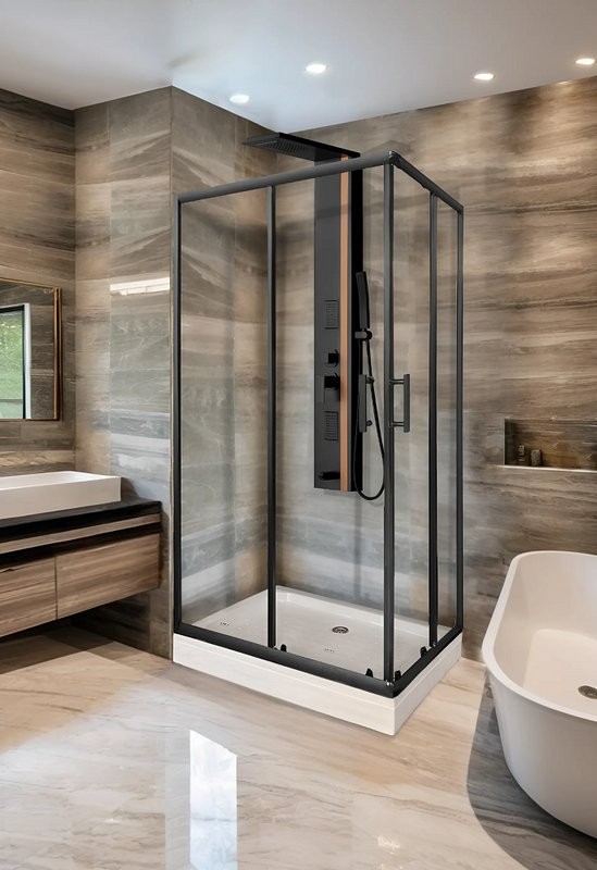Душевая панель Ceruttispa Rosanna CT10400 черная с вставкой