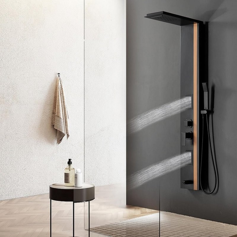Душевая панель Ceruttispa Rosanna CT10400 черная с вставкой