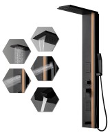 Душевая панель Ceruttispa Rosanna CT10400 черная с вставкой
