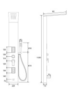 Душевая панель Ceruttispa Rosanna CT10400 черная с вставкой