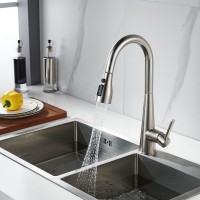 Смеситель для кухни с выдвижным изливом Shevanik S363L, сатин