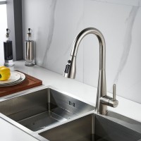 Смеситель для кухни с выдвижным изливом Shevanik S363L, сатин