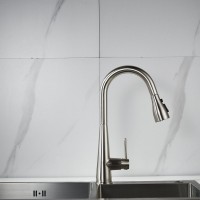 Смеситель для кухни с выдвижным изливом Shevanik S363L, сатин