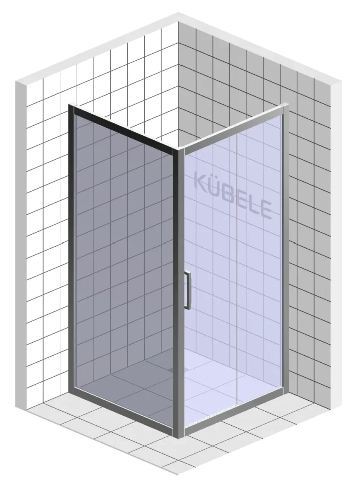 Душевой уголок Kubele DE019 S-CLN-BLMT 110х110 см, профиль матовый черный