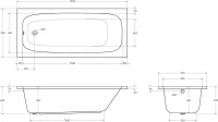 Акриловая ванна Cezares Eco 170x75 см, пристенная, белая, на ножках