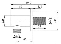 Шланговое подключение Splendy AA215NRLBM матовое черное Шланговое подключение Splendy AA215NRLBM матовое черное