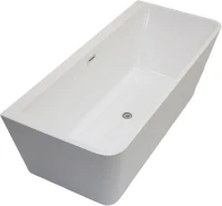 Акриловая ванна Ceruttispa Lugano 170x75 см, отдельностоящая, белая, на ножках, со сливом-переливом