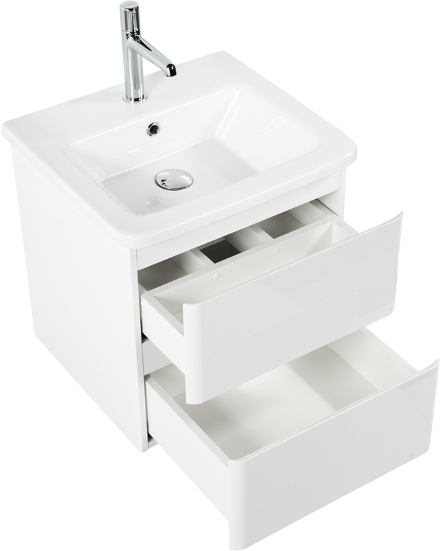 Тумба с раковиной BelBagno Albano-Cer 50 подвесная, bianco lucido