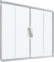 Шторка на ванну Kubele DE019 P4-CLN-CH 155х150 см, профиль хром