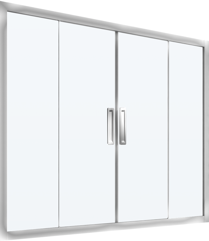 Шторка на ванну Kubele DE019 P4-CLN-CH 155х150 см, профиль хром