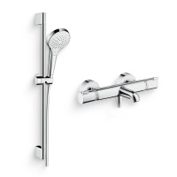 Душевой комплект Термостат Hansgrohe Ecostat Comfort 13114000 для ванны с душем, хром + Гарнитур Croma Select S Vario 26562400
