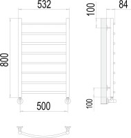 Полотенцесушитель водяной Terminus Классик П8 500x800