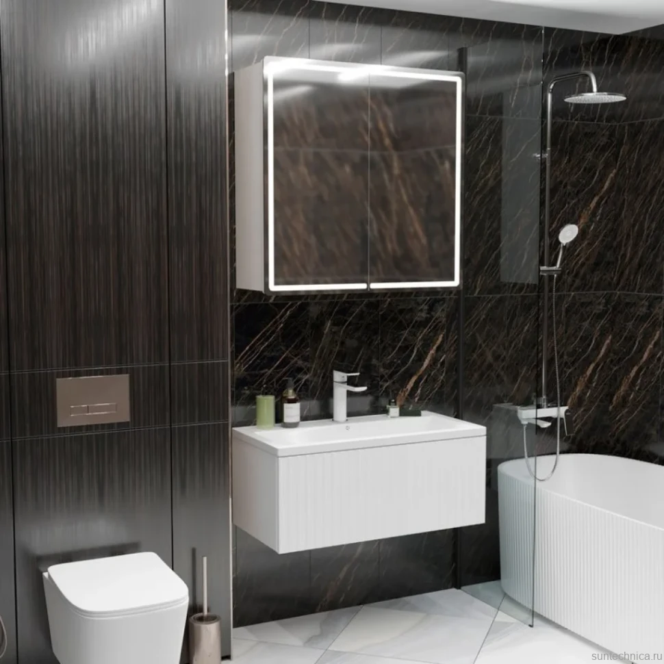 Тумба д/ванной "ВЕКТОР-90" подвесная под раковину Марго-90 (MIXLINE) (ПВХ)