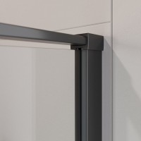 Душевой уголок Cezares Liner A-1 R 90х90 см, профиль черный, стекло прозрачное