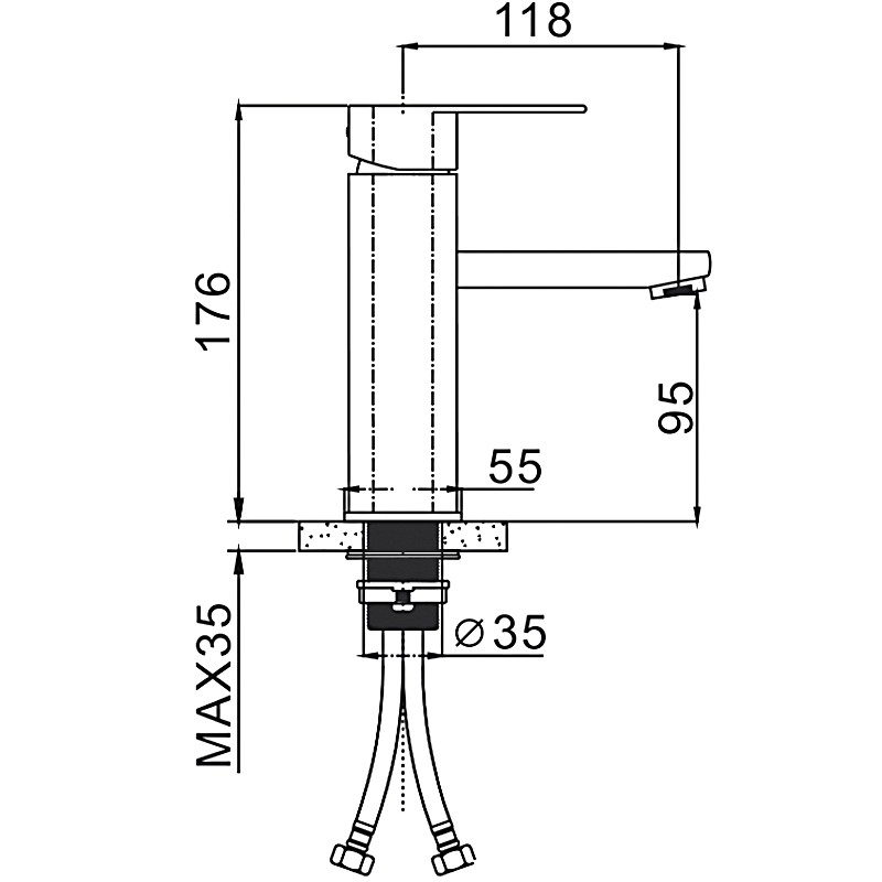 Смеситель для раковины Frap F10805 сатин