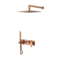 Душевой комплект Boheme Qubic 474-CB С ВНУТРЕННЕЙ ЧАСТЬЮ, copper brushed