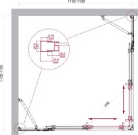 Душевой уголок BelBagno Luce A-22-90+25-C-Cr профиль хром, стекло прозрачное