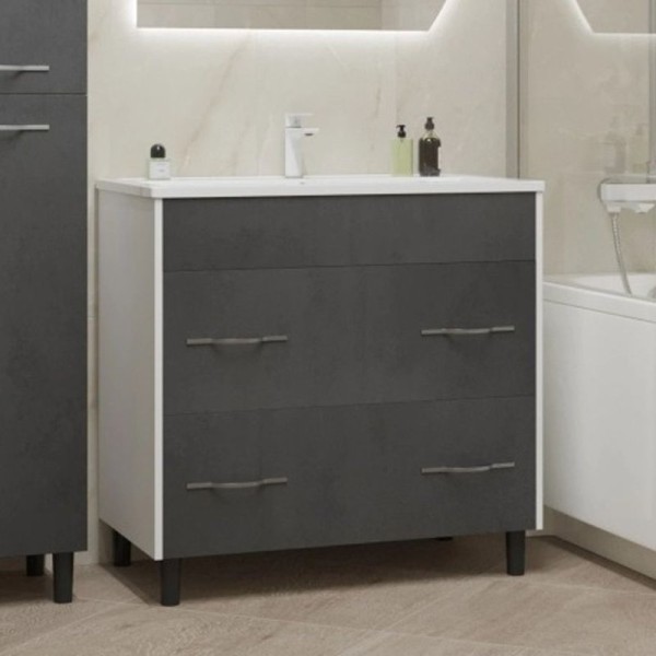 Тумба с раковиной Mixline Сура 80 графит