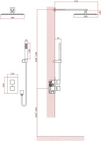 Душевой комплект D&K Bayern.Liszt DA2515706A04 С ВНУТРЕННЕЙ ЧАСТЬЮ, серый графит