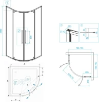 Душевой уголок RGW Stilvoll SV-53 B 80x80x200 профиль черный Душевой уголок RGW Stilvoll SV-53 B 80x80x200 профиль черный