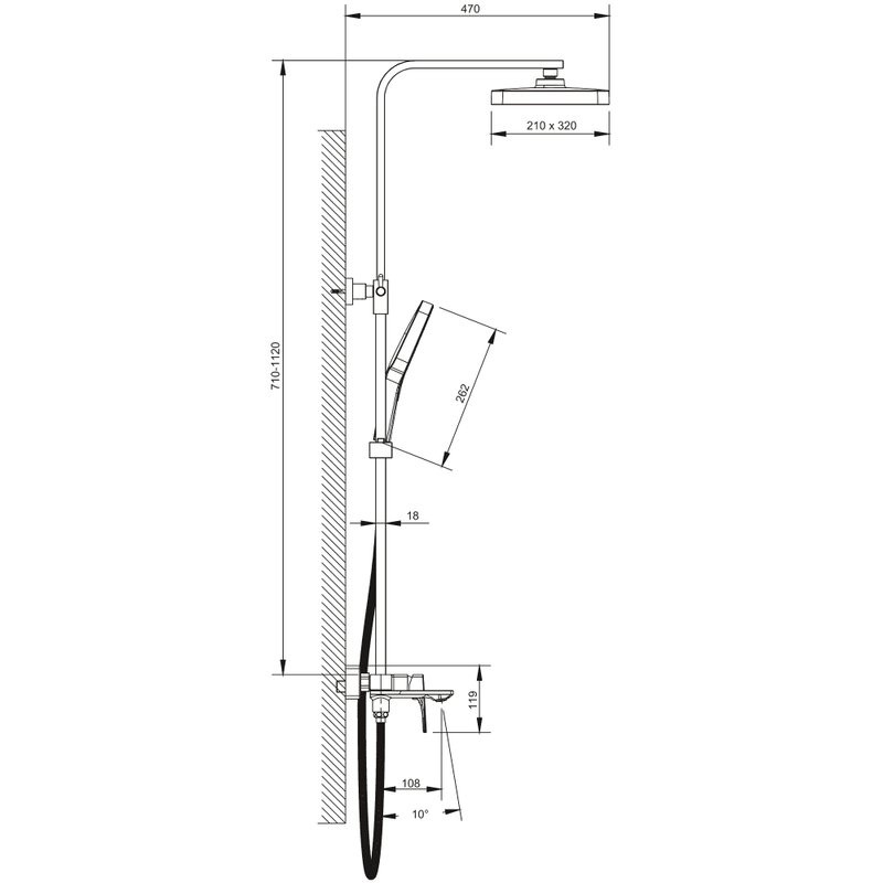 Душевая стойка BELZ B24709-7 черный