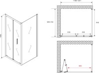 Душевой уголок Abber Sonnenstrand AG07120-S70 70x120, профиль хром, стекло прозрачное