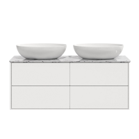 Тумба под раковину со столешницей Belux Джаз 120 подвесная, белая глянцевая