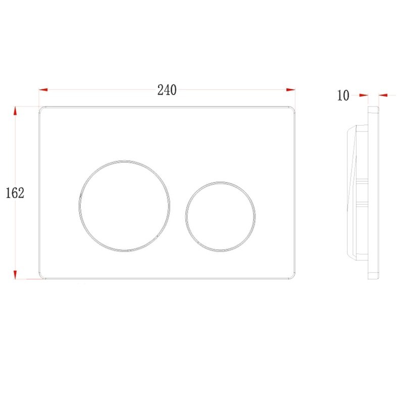 Кнопка смыва для унитаза Veconi Flush V2 пластик, цвет матовый черный