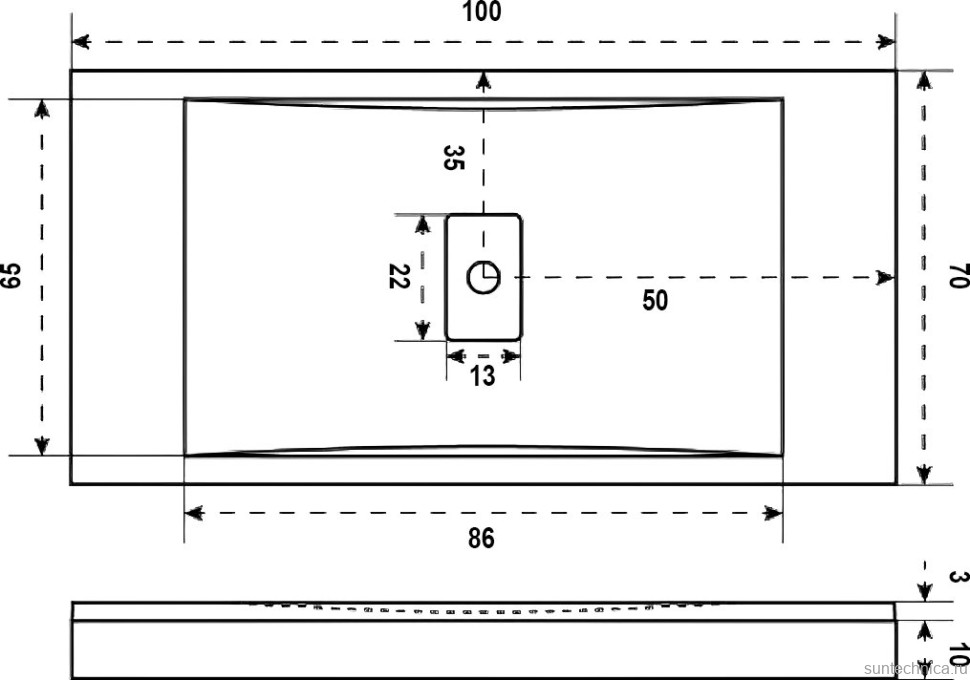Поддон для душа Good Door Flow 100x70, с сифоном
